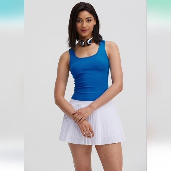 NWT Classic Ribbed Blue Tank Top - Picture 3 of 5